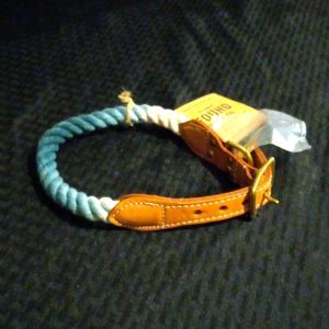 Ombre blue rope leather 💙 dog collar